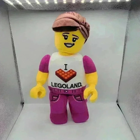 Lego Other - I LOVE LEGOLAND Girl Figure Plush Purple White Yellow Soft Toy Tall 12"Approx